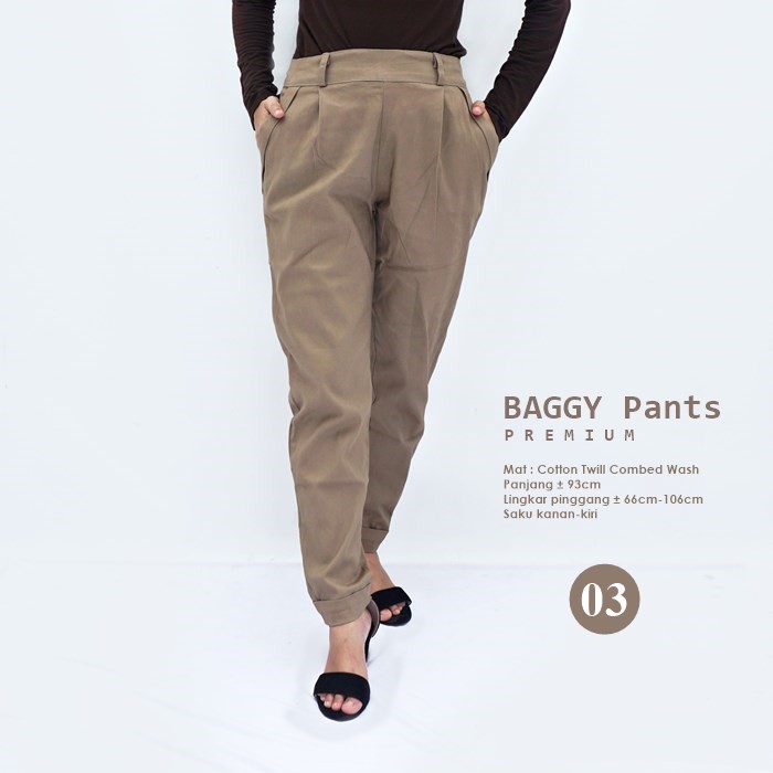 Baggy Pants Premium bahan katun twill combed wash