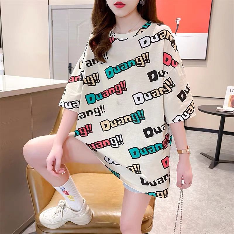 THISTLE - Oversize Tee Tshirt Wanita Model Longgar Motif Duang Full Print
