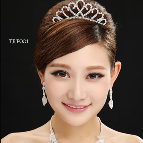 [READY STOCK] AKSESORIS PREWEDDING TIARA MAHKOTA MINI BRIDAL SILVER TRP001