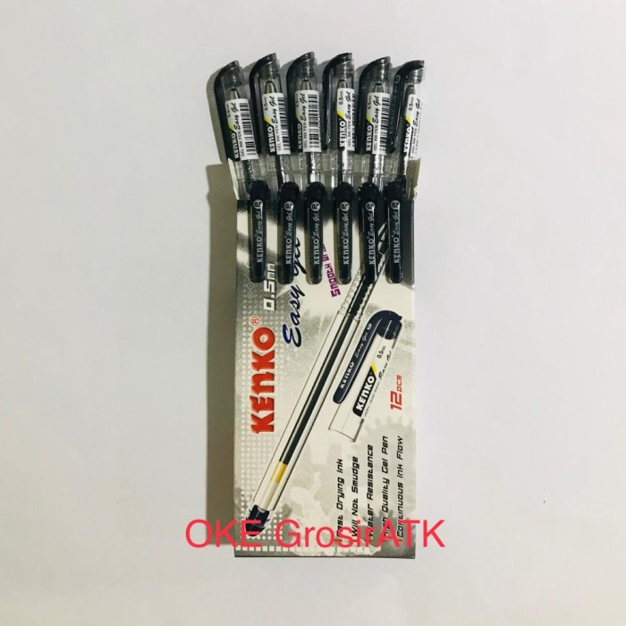 

Pulpen Gel Pen Kenko Easy Gel [Lusin] - Hitam