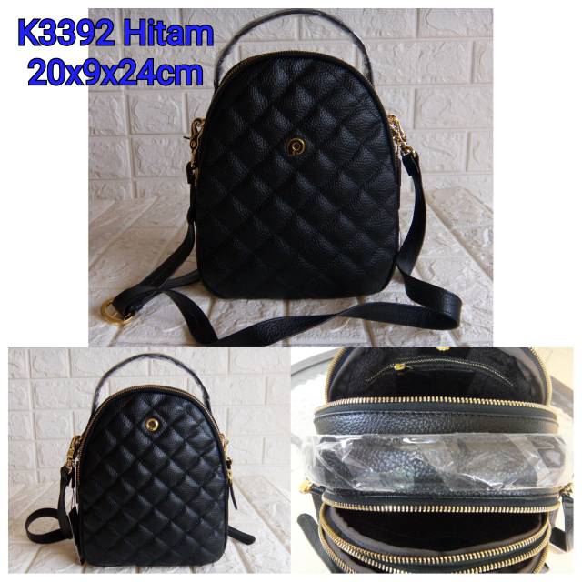 Tas Papillon K3392 Hitam Coklat Asem