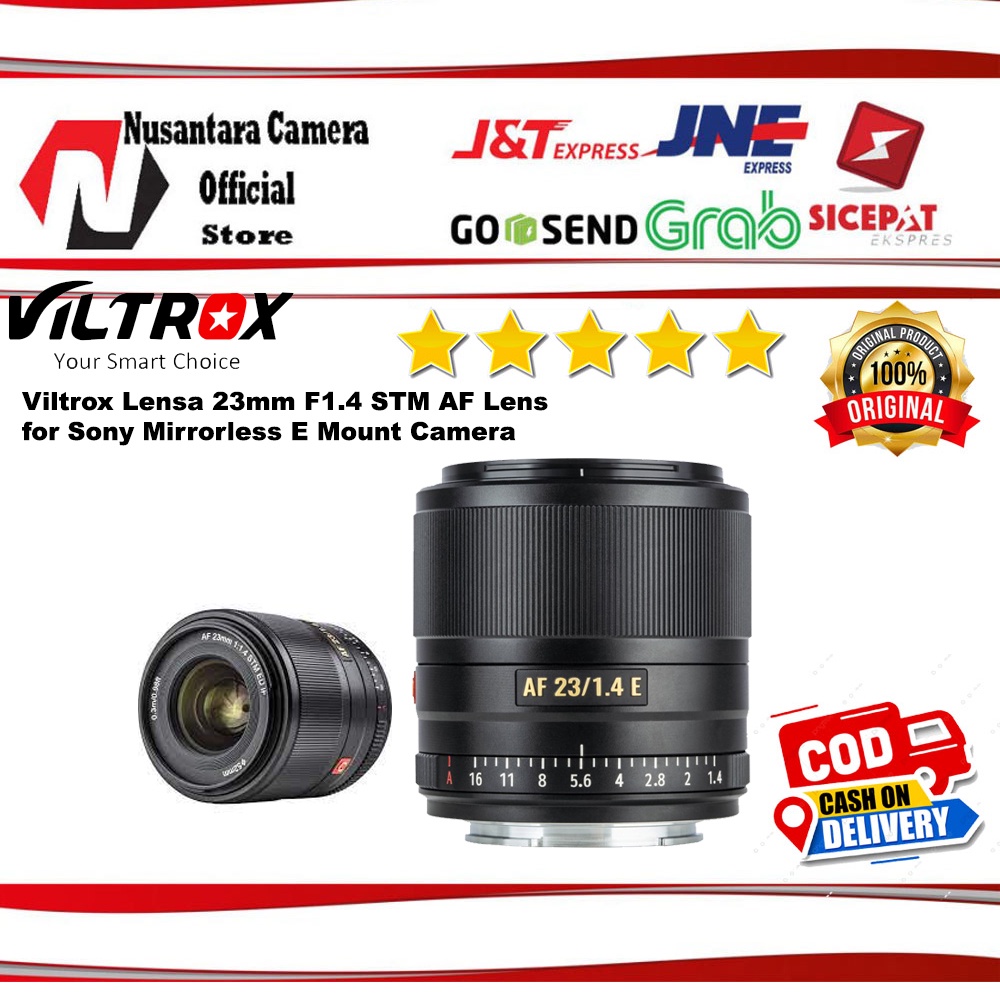 Viltrox Lensa 23mm F1.4 STM AF Lens for Sony Mirrorless E Mount Camera - Lensa Only