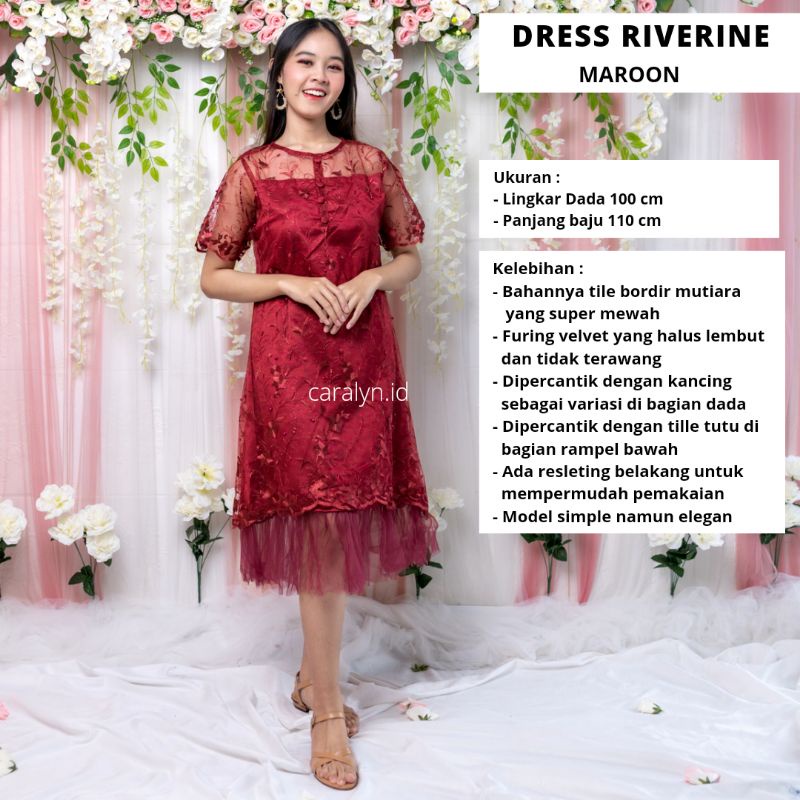 DRESS BRUKAT KOREA DRESS KONDANGAN KEKINIAN WANITA RIVERINE