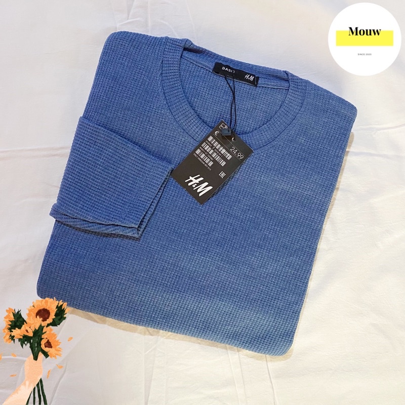 Kaos Lengan Panjang Wanita - Atasan Bahan Rajut- Baju Lengan Panjang Wanita - Basic Long Sleeve #801 blue turkish