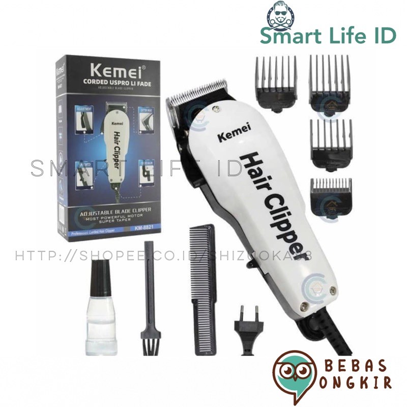 Kemei KM 8821 Alat Cukur Rambut Super Taper Hair Clipper Professional Corded Mesin Cukuran KM-8821