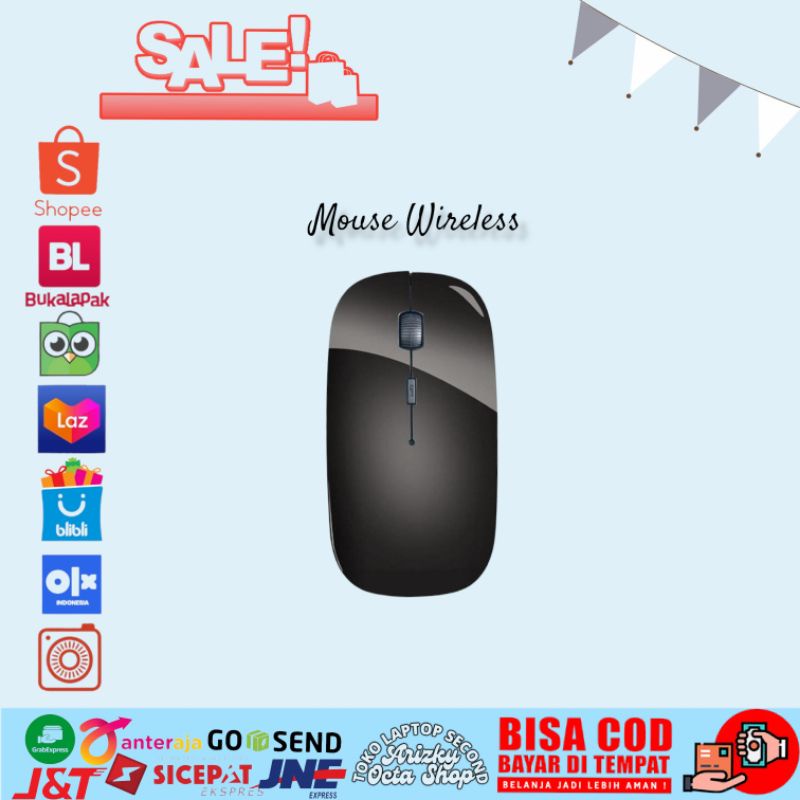 Mouse Wireless murah warna pink hitam putih ready stok