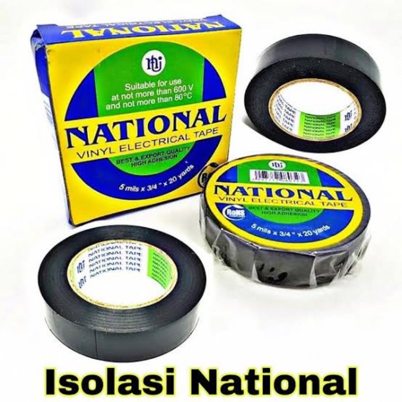 

Isolasi Solasi Listrik / Plester Nasional Hitam / Lakban Hitam / Solasi Serbaguna / Elektrik Tape