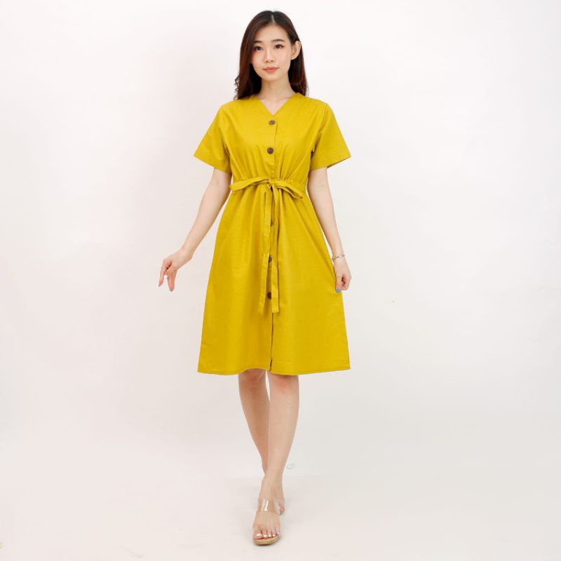 Dress Fashion BV RD-24 /Dress Midi /Dress Polos Katun Uniqlo