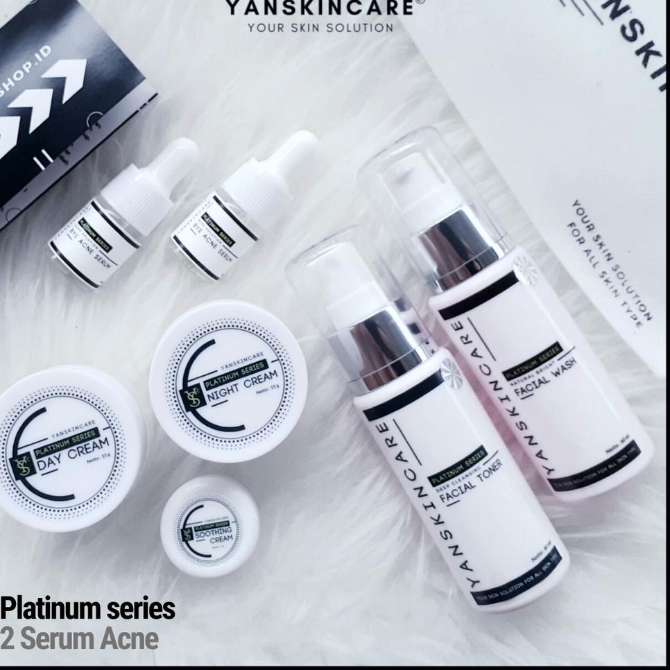 [WY1323] PAKET KOMPLIT 7 ITEM SKINCARE PLATINUM SERIES SKIN CARE UNTUK FLEK ACNE DAN GLOWING BY YANS