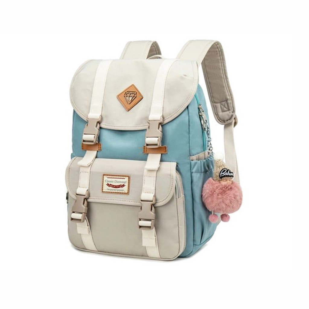 HLK Tas Sekolah Anak Ransel DNA Remaja Wanita Laki-Laki Perempuan Gendong-BIRU