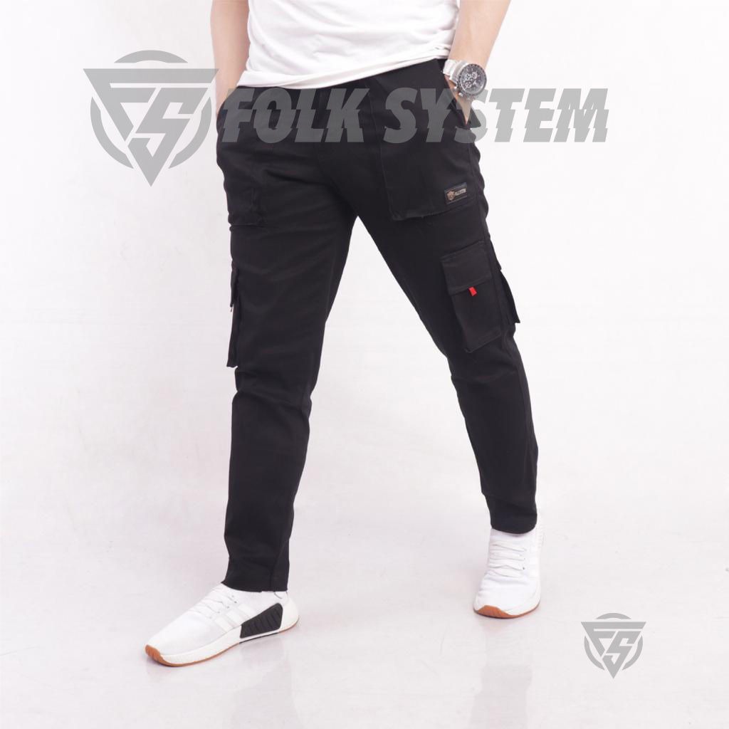 Celana pria chino cargo original folksystem