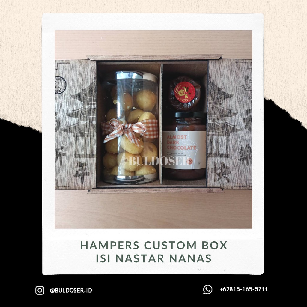 

HAMPERS CUSTOM BOX NASTAR IMLEK CNY VALENTINE | BULDOSER LASER CUT