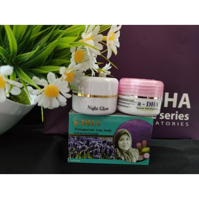 Adha white series paket ekonomis sabun padat cream malam Night glow