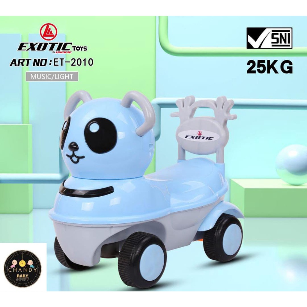 EXOTIC MAINAN ANAK MOBIL MOBILAN DORONG RIDE ON PANDA ET2010 BEBEK ET2009-ET2010 BIRU