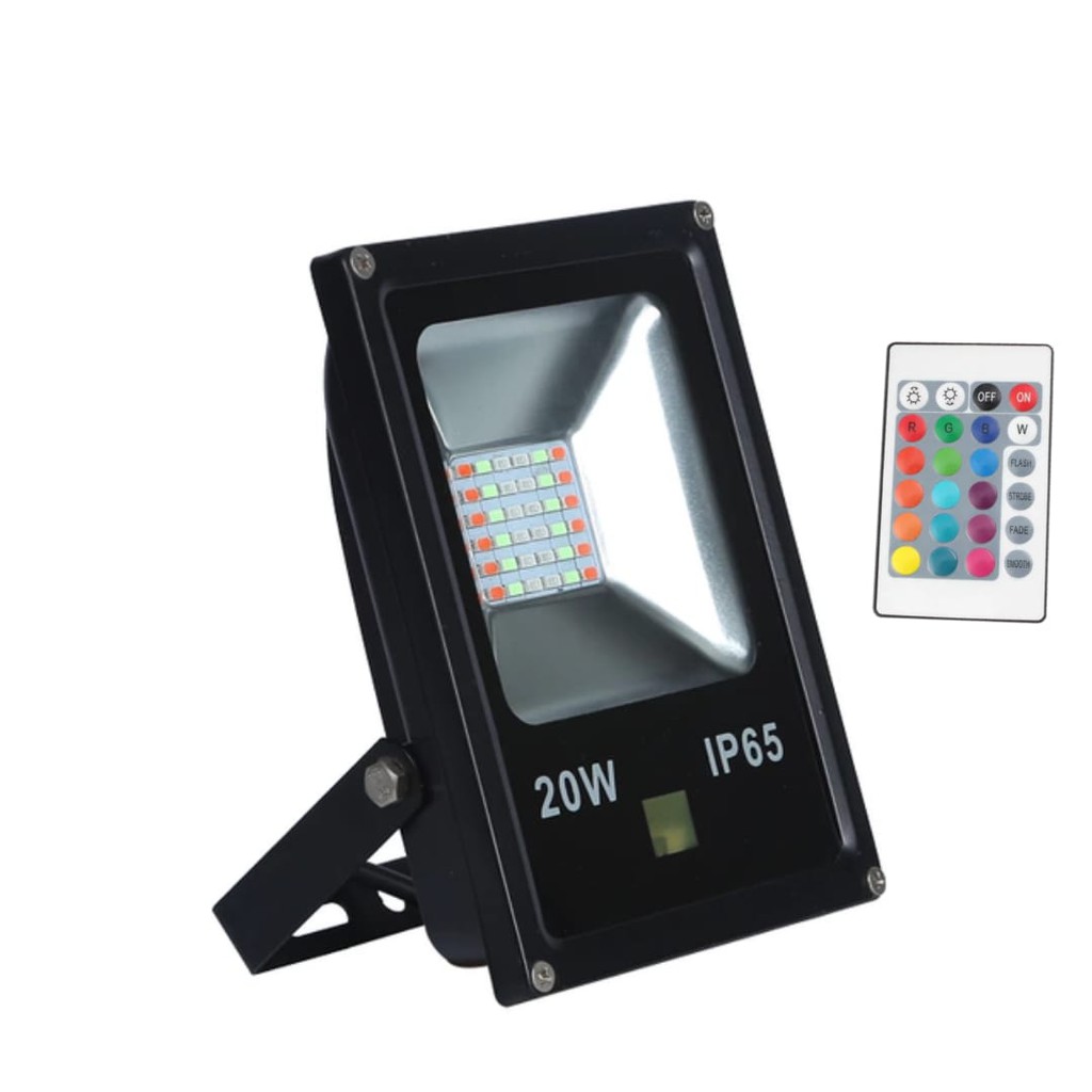 Lampu Sorot Rgb 20w 20watt Remote IR Untuk Taman Panggung Warna Warni Berkualitas Outdoor Waterproof