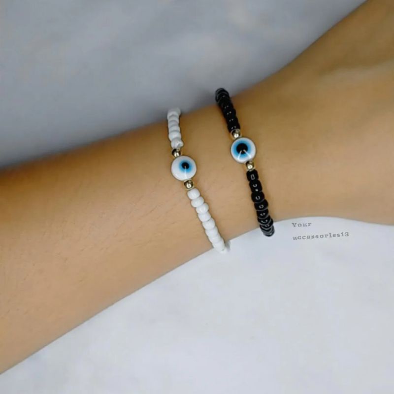 Gelang Manik Manik Elastis Evil Eye Blue Gelang Manik Mata Satu