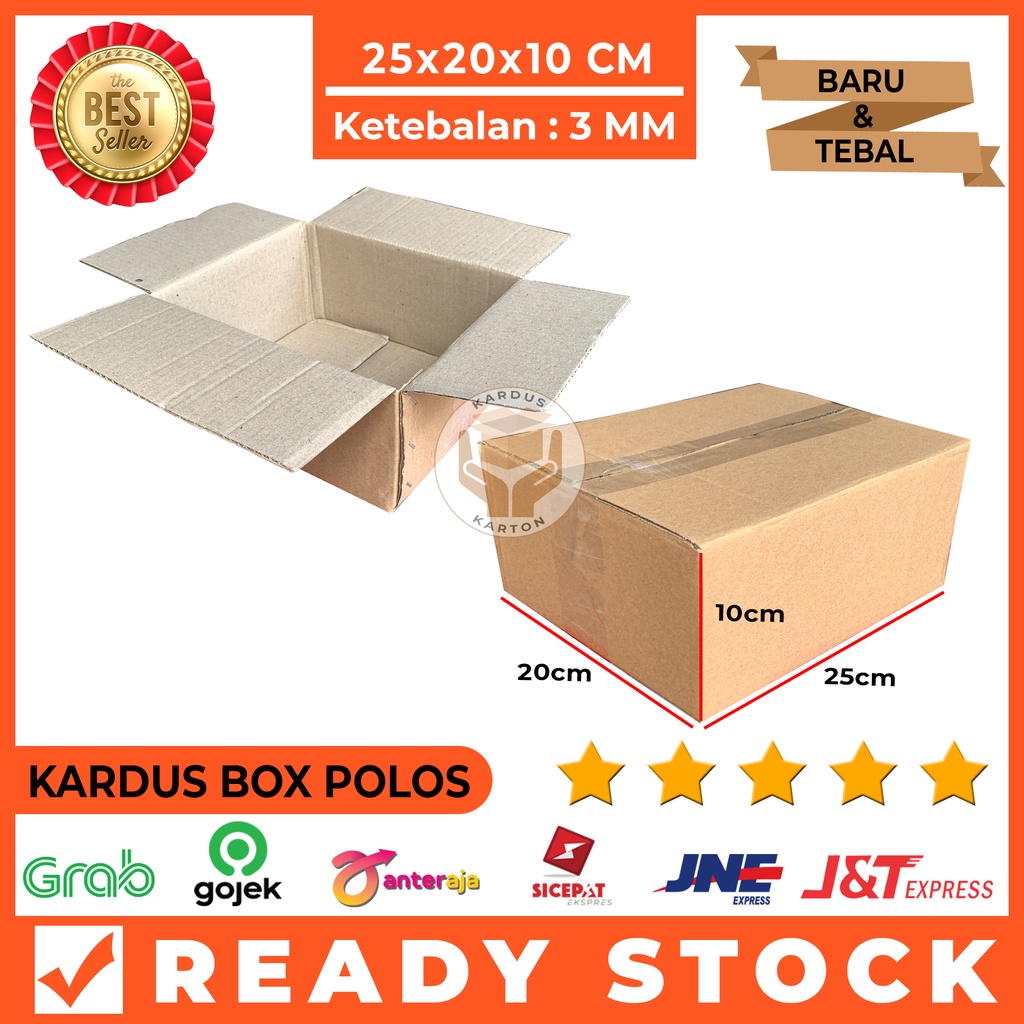 

Kardus Karton Box Polos Packing 25x20x10 Cm Tebal Baru Murah