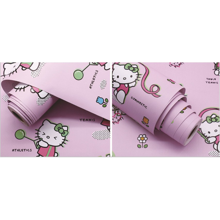 PROMO WPS703 WALLPAPER STICKER 45CMX5M PINK HELLO KITTY TKM