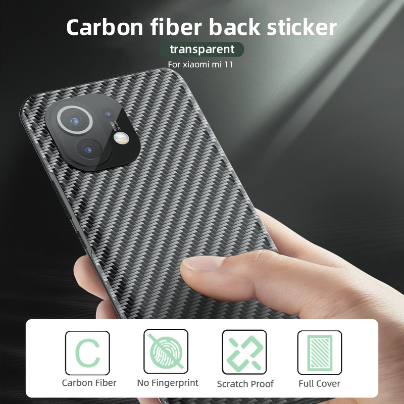 Film Pelindung Belakang Handphone Bahan Pvc Carbon Fiber Ultra Tipis Anti Sidik Jari Untuk Xiaomi 11T / 11T Pro / 11 LITE