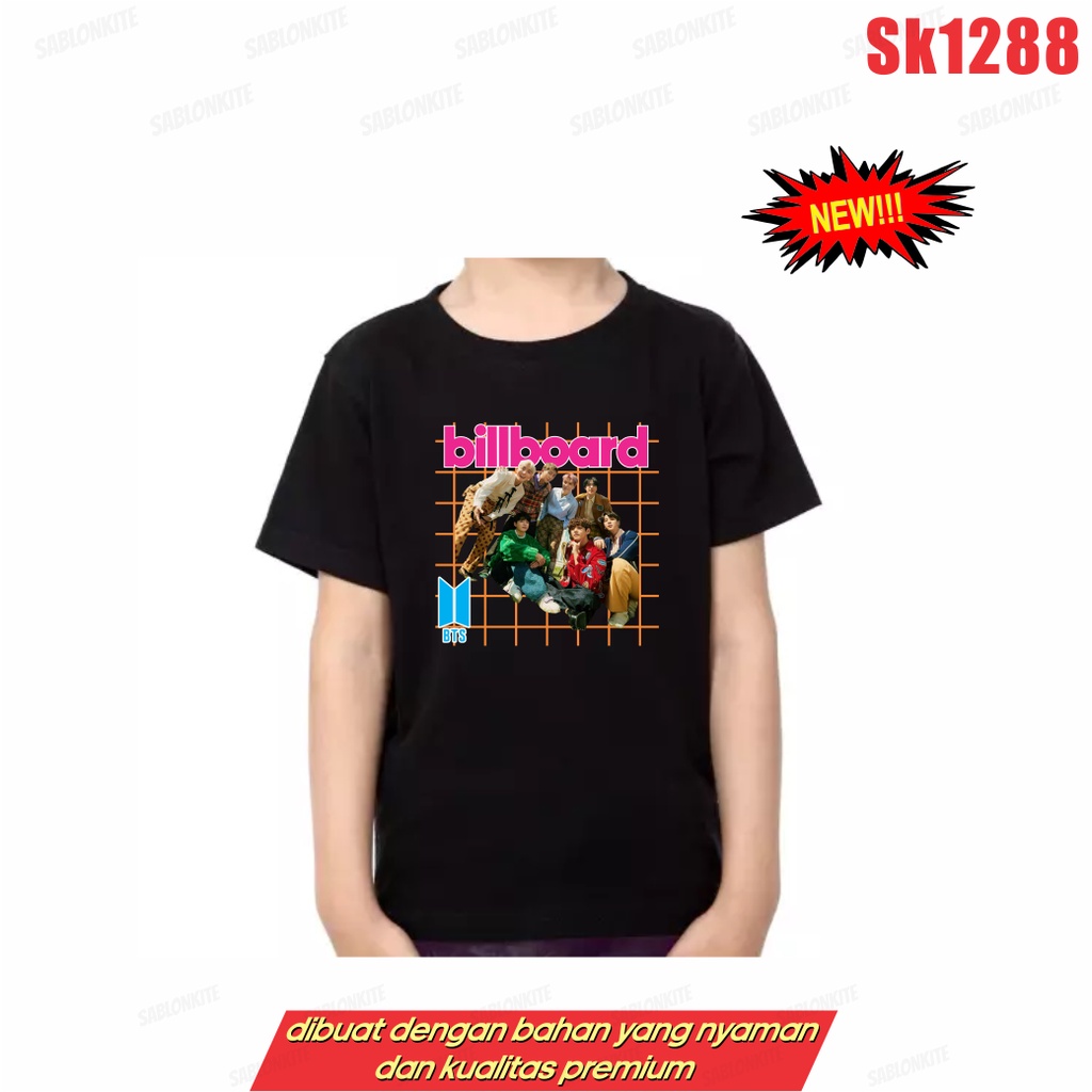 MURAH!!! KAOS KPOP BILLBOARD FG SG JK V JM JIN SK1288 UNISEX COMBED 30S