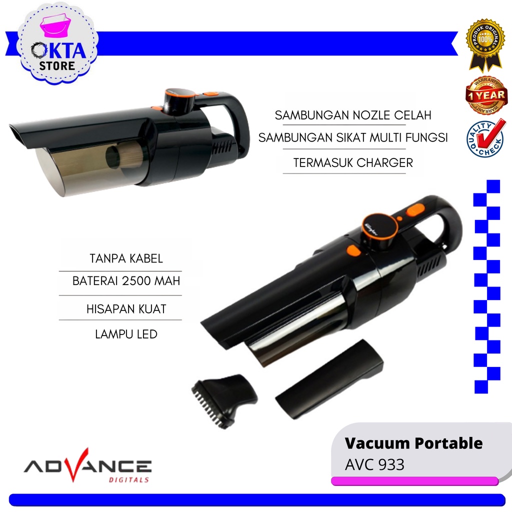 Advance Vacuum Cleaner Mobil Vacum Penyedot Debu Portable Wireless AVC 301 508 933