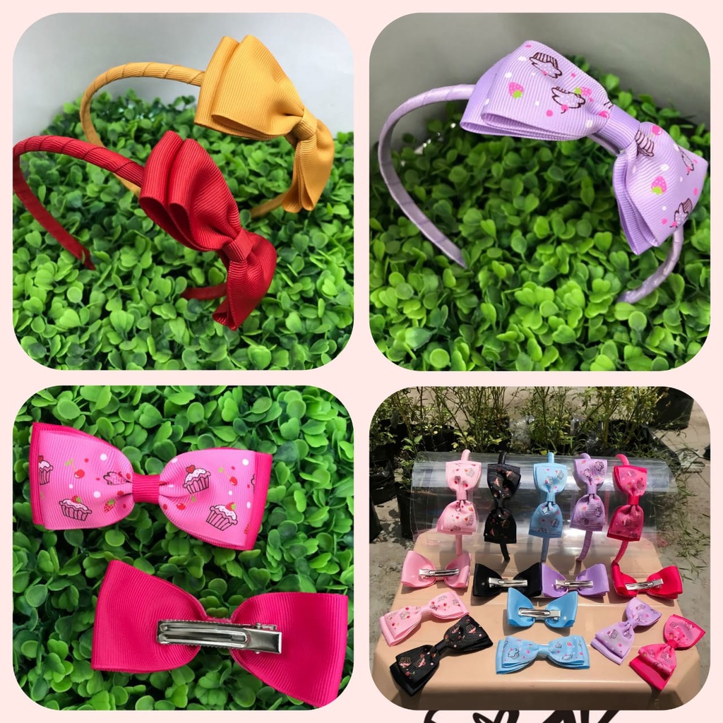 BANDO LILIT + PITA MOTIF CUP CAKE | JEPIT ANAK | BANDO ANAK | APLIKASI PITA | PITA SIAP PAKAI