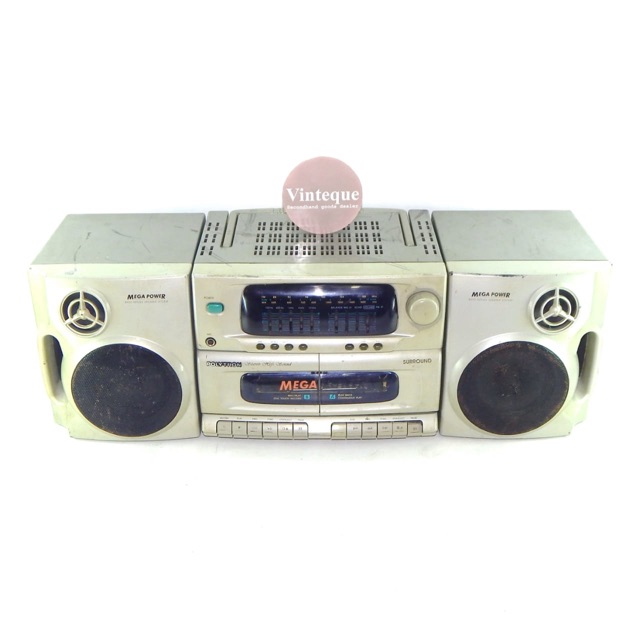 Boombox Vintage POLYTRON Stereo Hifi Sound Radio Double Cassette Recorder