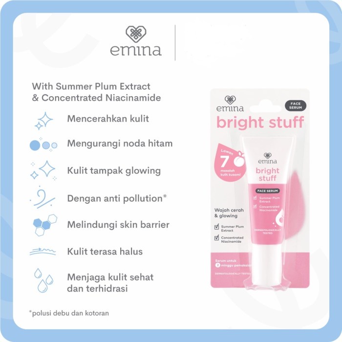 [TRAVEL SIZE] Emina Bright Stuff Face Serum - Serum Emina - Emina Serum - Bright Stuff Serum - 7,5ML