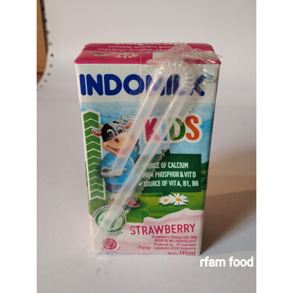 

INDOMILK UHT KIDS 115ML STROBERI SUSU INDOMILK UHT CAIR