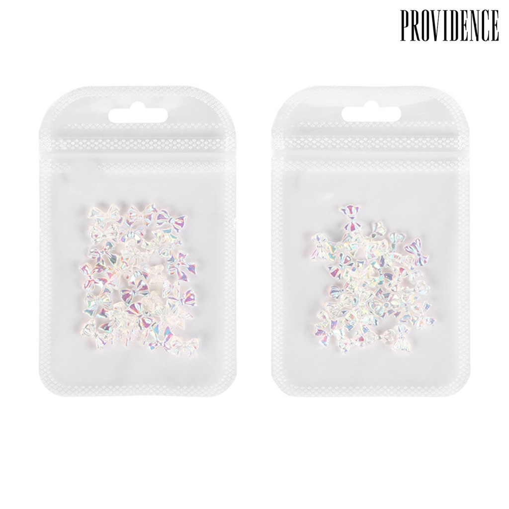 Providence 30Pcs/Pack Nail Art Bowknot Stylish Decorative Resin Bow Rhinestone Manicure Decoration for Women