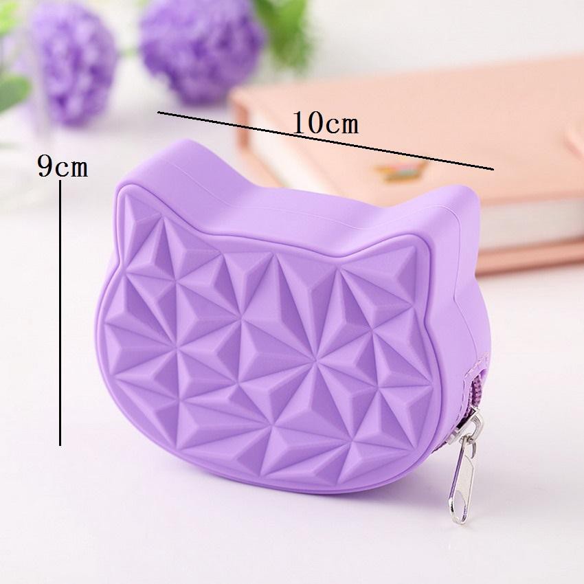 ☀ INDOLAND ☀ D032 Cute Cat Silicone Short Wallet Girls Mini Dompet Koin Purse Key Wallet mini Bags COD