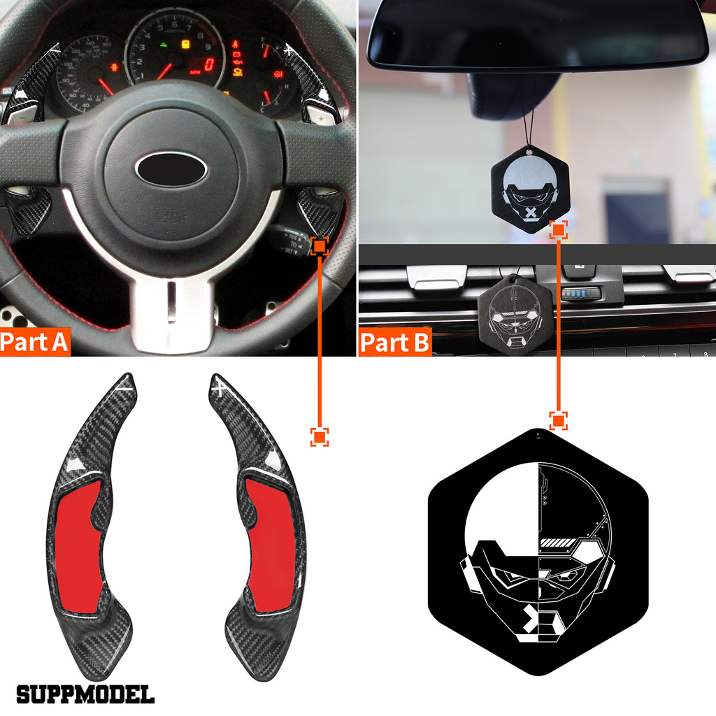 Smodel 2pcs / Set Paddle Shifter Carbon Fiber Hitam Anti Gores / Korosi Untuk Mobil Toyota 86