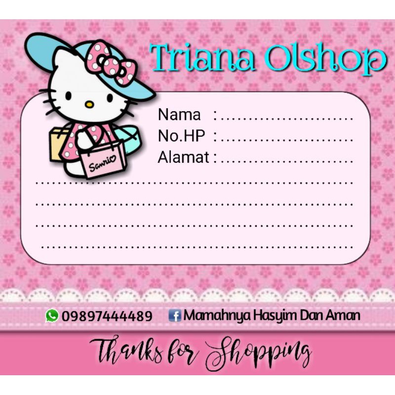 Stiker Olshop Label Nota Pengiriman Olshop Shopee Indonesia