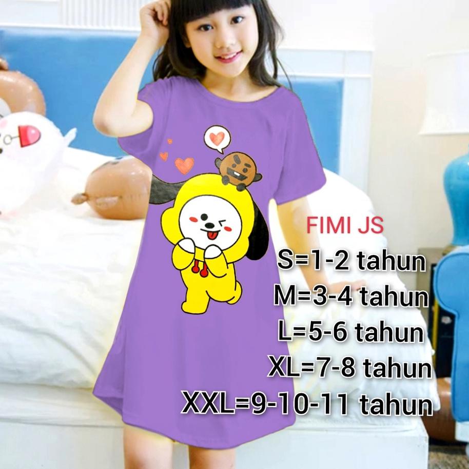 (COD )NEW_PRODUCT Dress BTS Anak Perempuan Umur 1-11 Tahun/daster anak perempuan/baju anak/dres anak