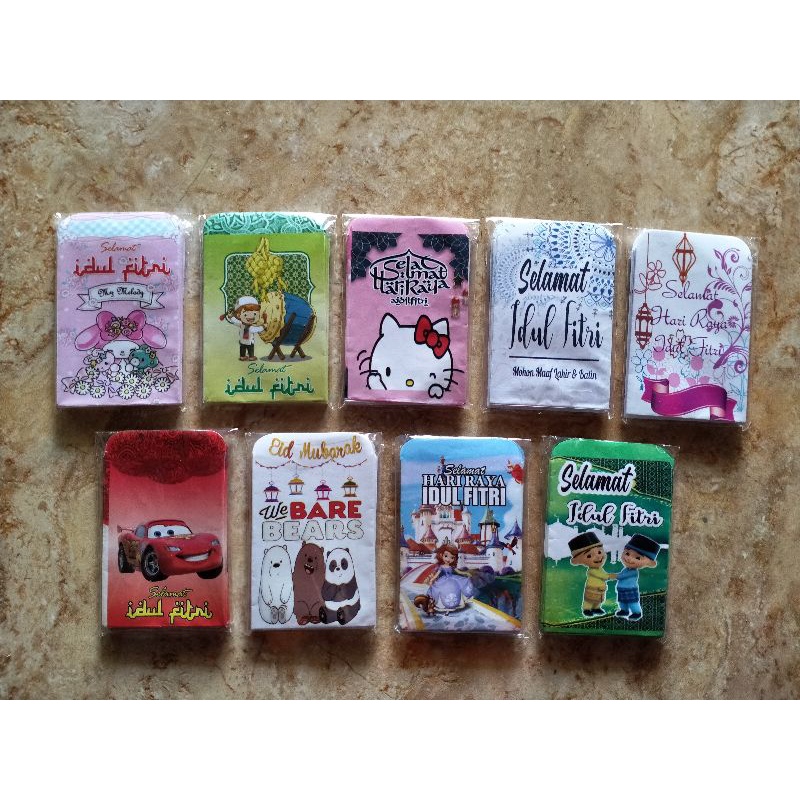 

[READY] AMPLOP LEBARAN SUDAH JADI MOTIF SNACK DAN KARAKTER
