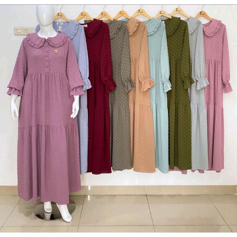 gamis kringkel uragiri ORI by Diana fashion Maxi cewek cantik crinkle size m l xl terbaru mewah cewe
