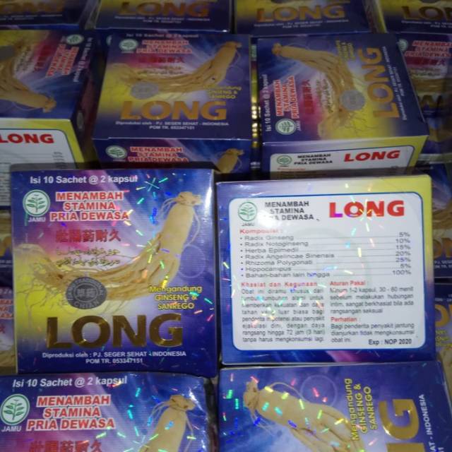 ORIGINAL LONG KAPSUL PLUS GINSENG dan SANREGO penambah stamina vitalitas pria