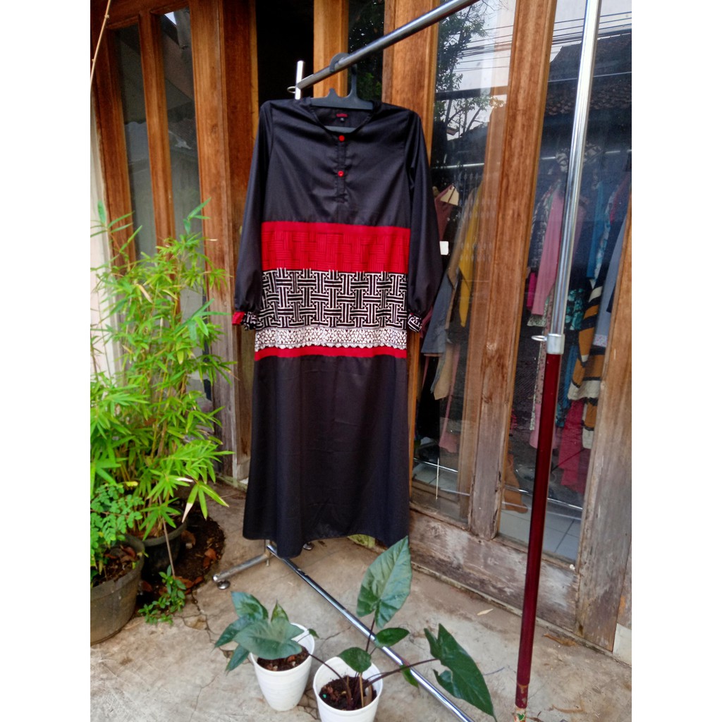Gamis etnik katun toyobo ( Lisca 2002 Hitam )