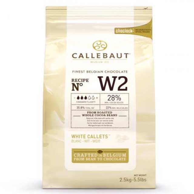 White Chocolate Callebaut 100 gram / White Chocolate Couverture W2