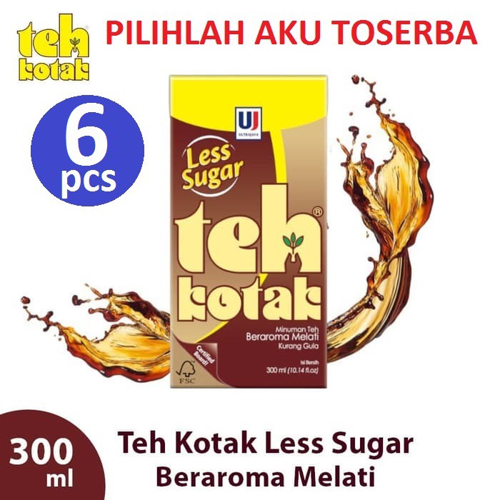 TEH KOTAK ULTRA JASMINE LESS SUGAR 300 ml ( HARGA PAKET ISI 6 )