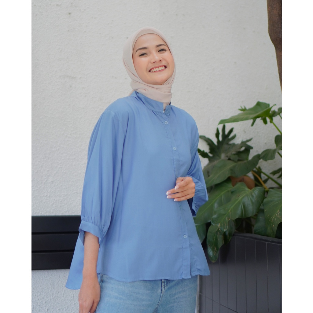 BEFAST - ZEC OOTD Wanita Kemeja EVAZ / Zura RAYON DIAMOND / Atasan Kemaja Kekiniaan Remaja / Kemeja Casual Wanita / Kem Polos Formal / Terbaru 2022 / Terlaris / kemeja Lengan Panjang