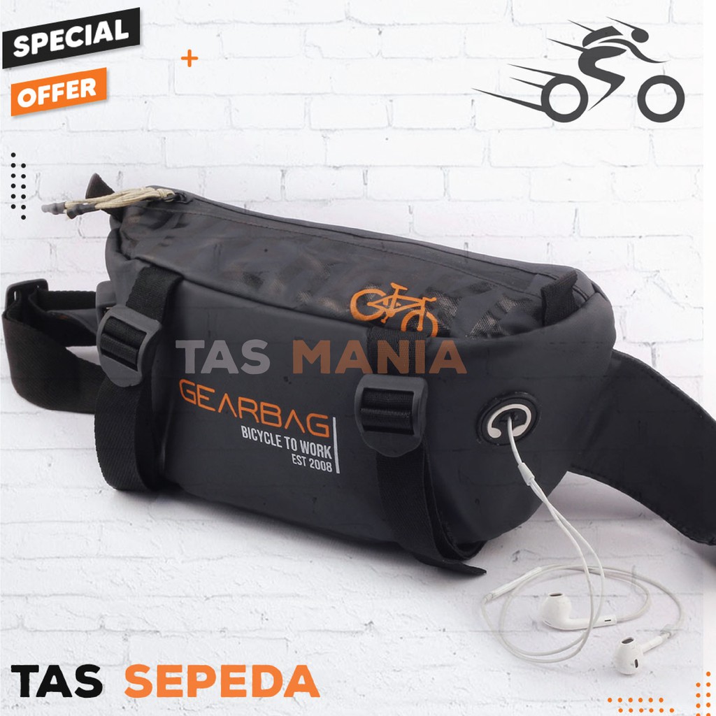 PTS - Gear Bag BICYCLE TO WORK Port -13135 - WITH EARPHONE HOLE Tas Sepeda Slempang Pria Waist Bag Outdoor