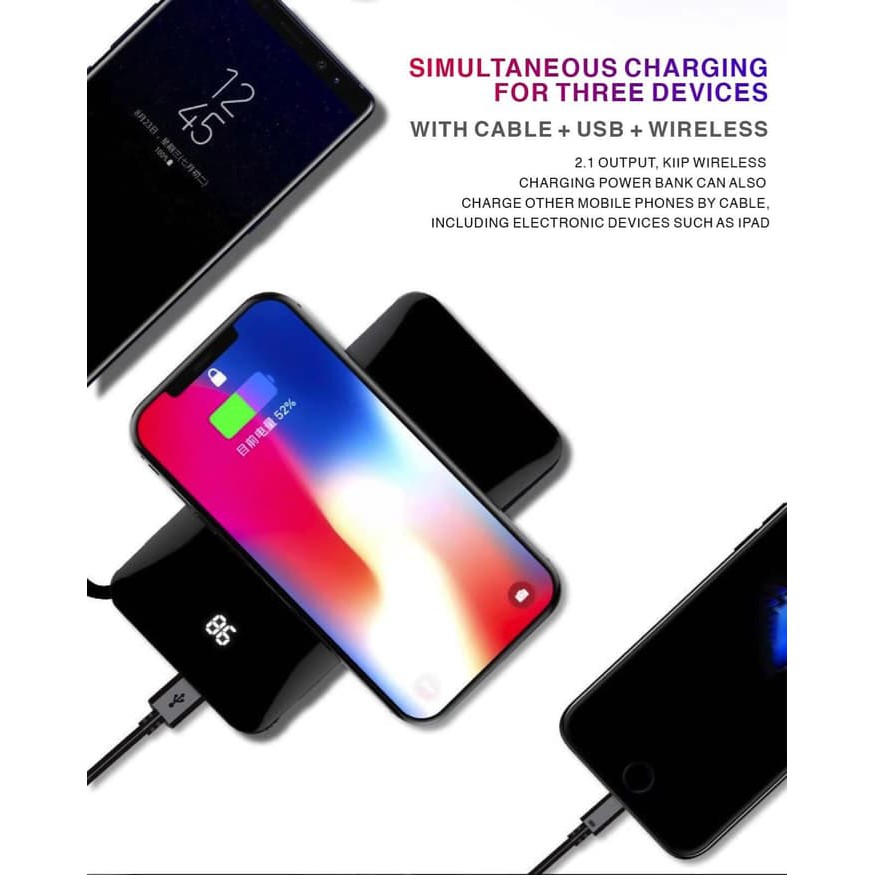 KIIP WIRELESS POWER BANK CHARGER 10.000MAH