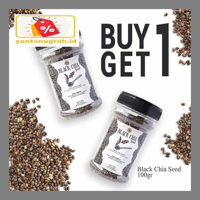 

S50Mkkar Buy 1 Get 1 Organic Black Chia Seeds ( Botol ) 100 Gr Dr05Ytd