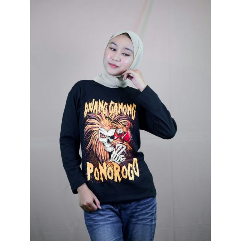 kaos motif reog lengan panjang