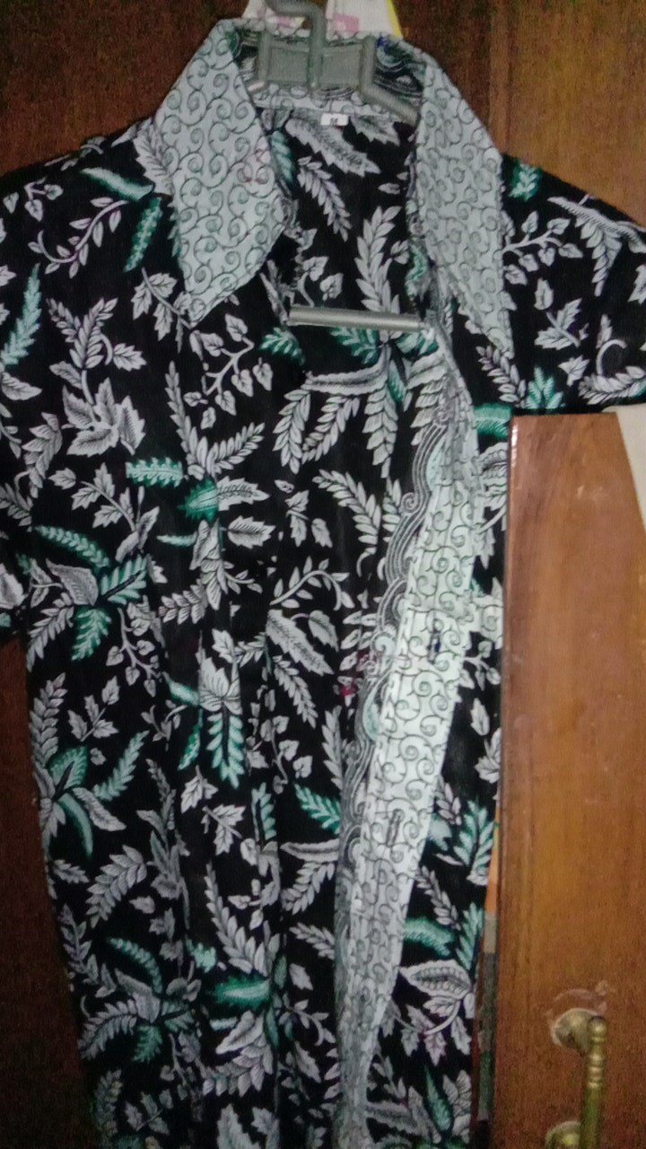 Sarimbit Gamis Couple Longdress Pesta Couple 065 Maura Couple - Sania Ruffle Batik Couple Ori Ndoro