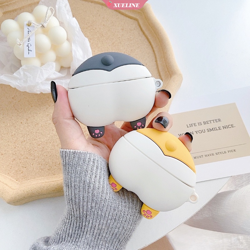 Cover Pelindung AirPods 1 2 3 Bentuk Pantat Anjing Corgi Bahan Silikon