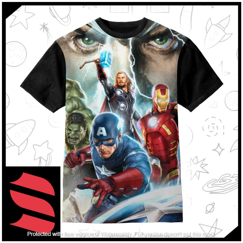 Baju Kaos Anak Avengers Team Marvel - Awesome Avengers