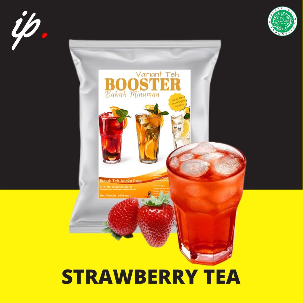 BOOSTER Bubuk Minuman STRAWBERRY TEA 1Kg - Bubuk STRAWBERRY TEA 1Kg - STRAWBERRY TEA Powder 1Kg