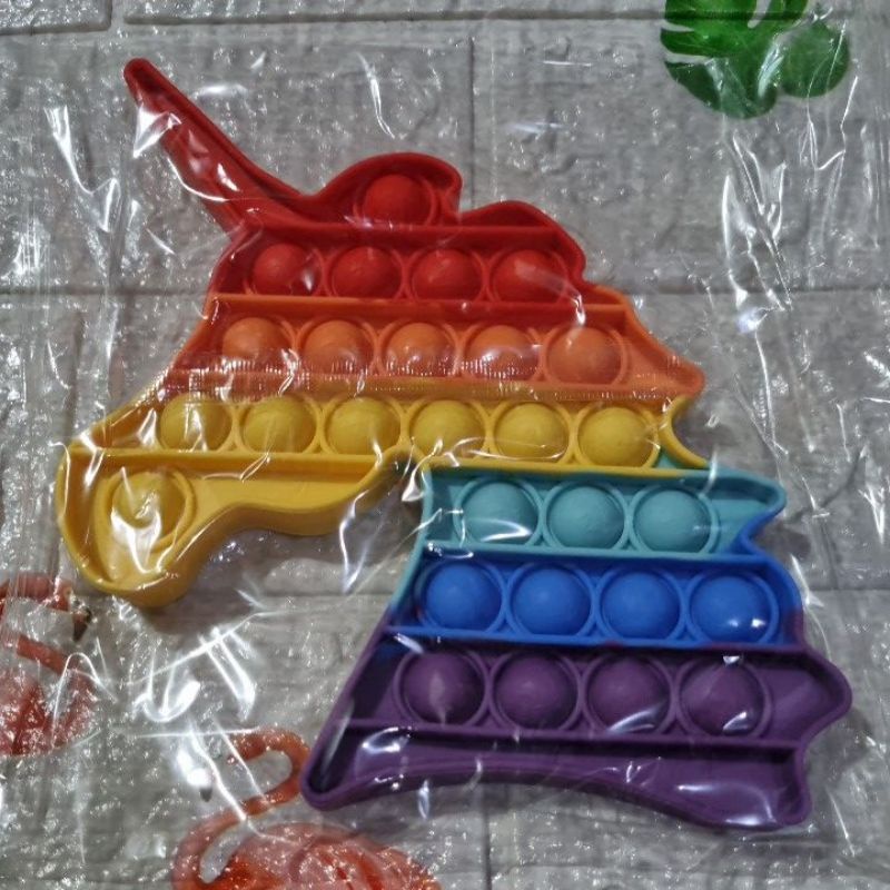 POP IT FIDGET TOY / POP IT PREMIUM ADA EMBOSSNYA / POP IT MURAH / POP IT FIDGET TOYS-Unicorn rainbow